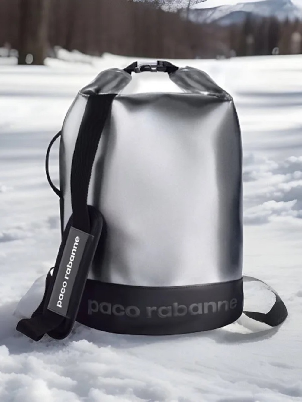 Paco Rabanne Silver and Black Dry Duffel